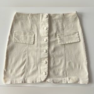 Alya Cream Button-Down Mini Skirt